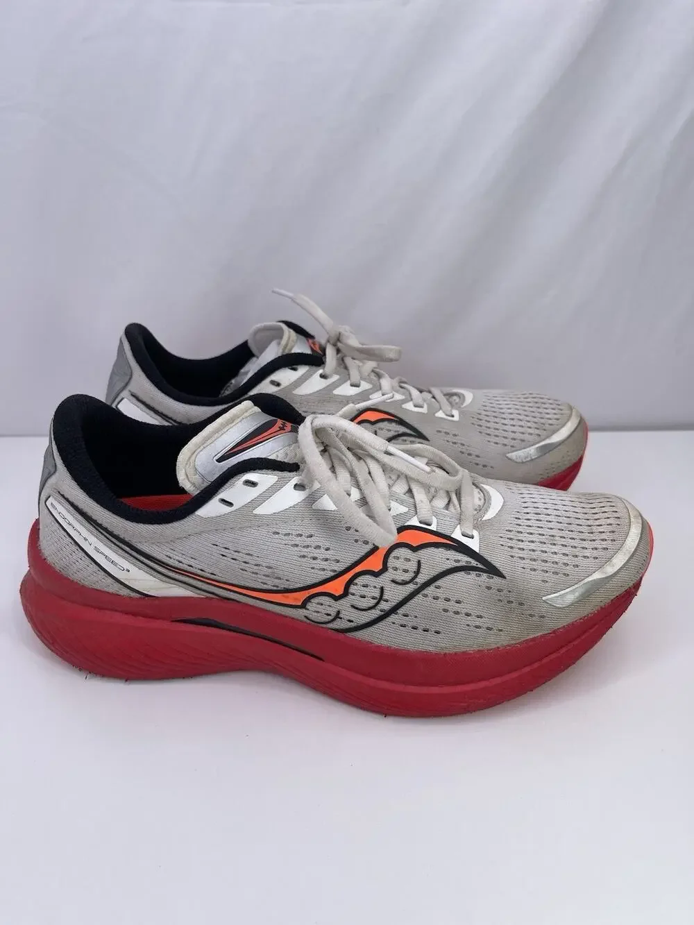 Saucony Endorphin Speed 3 Mens Running Shoes Gray Red PWRRUN PB